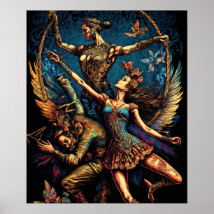 Circus Trapeze Artists Performer Cirque Vaudeville Poster