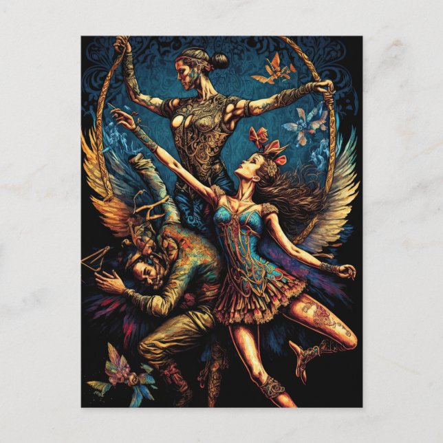 Circus Trapeze Artists Performers Cirque Festival Postcard (Front)