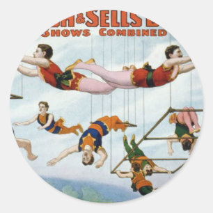 Circus Trapeze Classic Round Sticker