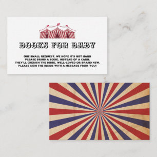 Circus Vintage Retro Books For Baby Shower  Enclosure Card
