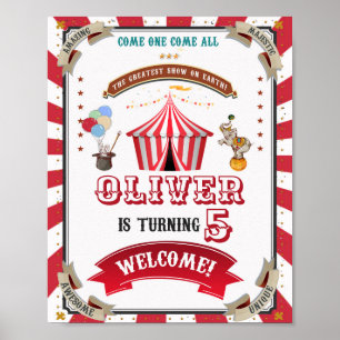 Circus welcome party sign Carnival welcome poster
