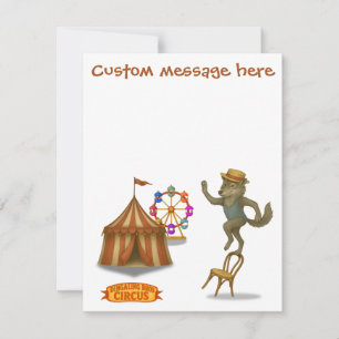 Circus wolf. Add your own message. Card