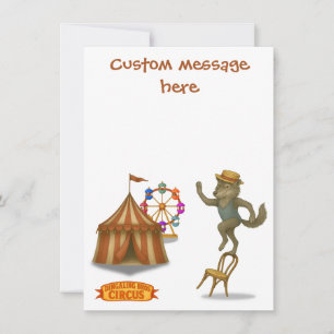 Circus wolf. Add your own message. Thank You Card