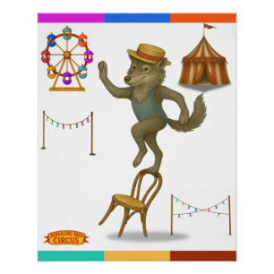 Circus wolf poster