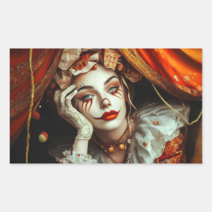 Circus Woman Rectangular Sticker