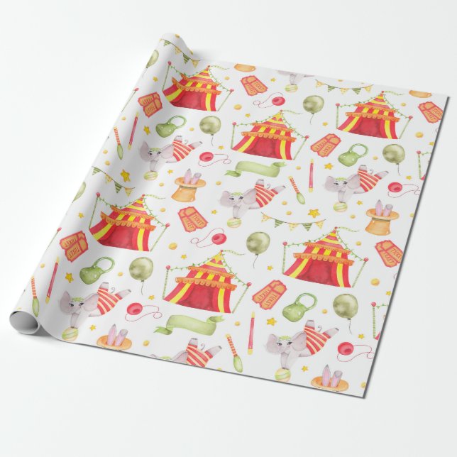 Circus Wrapping Paper (Unrolled)