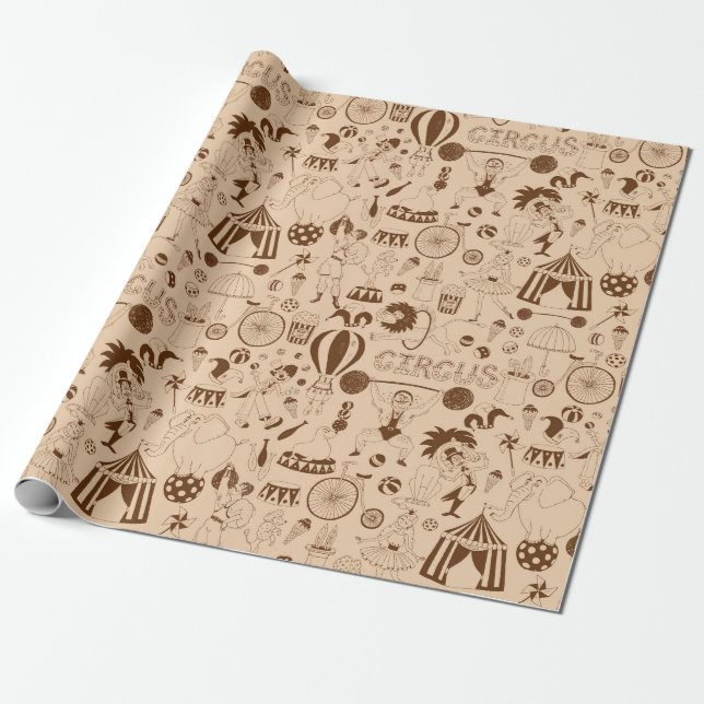 Circus Wrapping Paper (Unrolled)