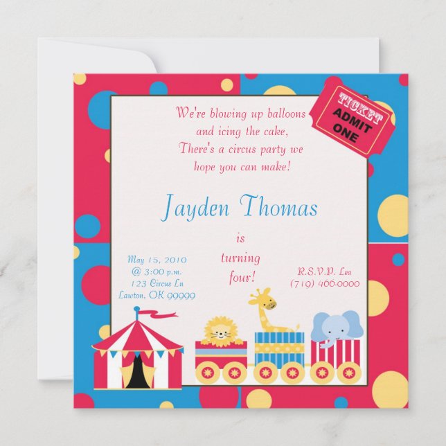 circuscopy, We're blowing up balloons ... Invitation (Front)