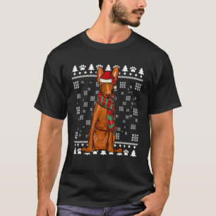 Cirnechi dell Etna Dog Santa Hat Xmas Ugly Christm T-Shirt