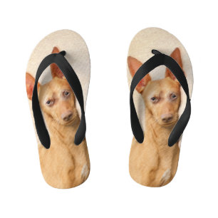 Cirneco dell’Etna Painting - Cute Original Dog Art Kid's Flip Flops