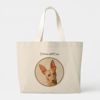 Cirneco dell’Etna Painting Cute Original Dog Art Large Tote Bag