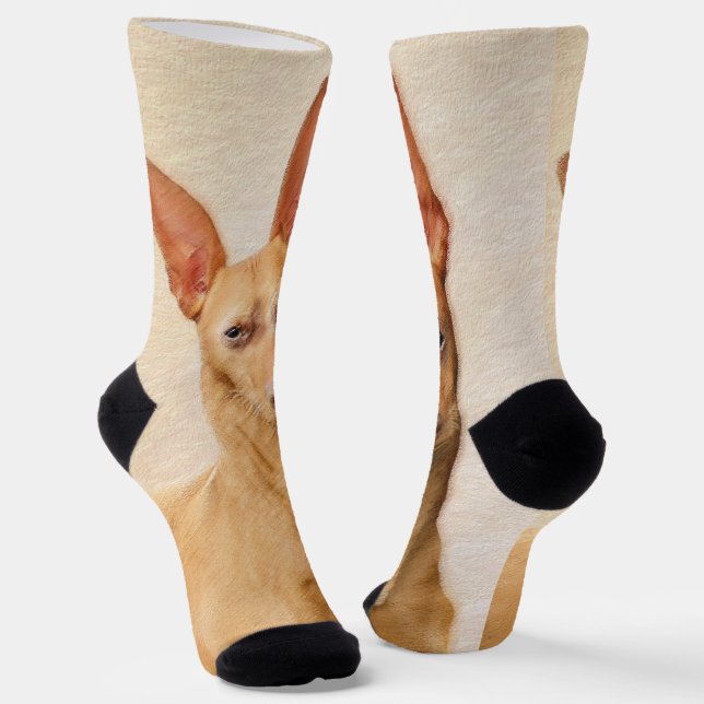 Cirneco dell’Etna Painting - Cute Original Dog Art Socks (Angled)