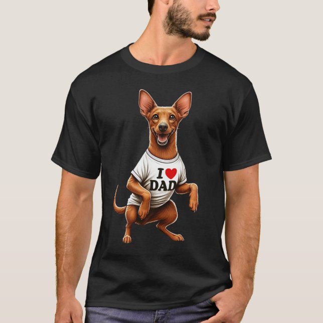 Cirneco Dell'Etna Dad I Love Dad Dog Lover T-Shirt (Front)