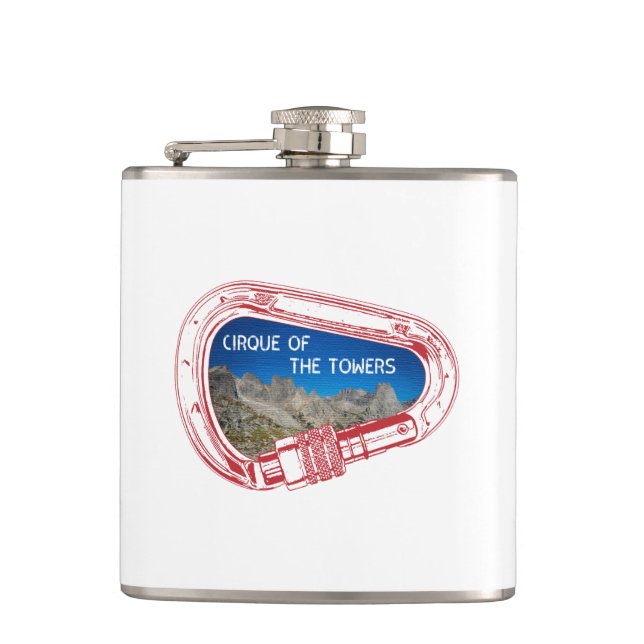 Cirque Of The Towers Climbing Carabiner Hip Flask (Front)