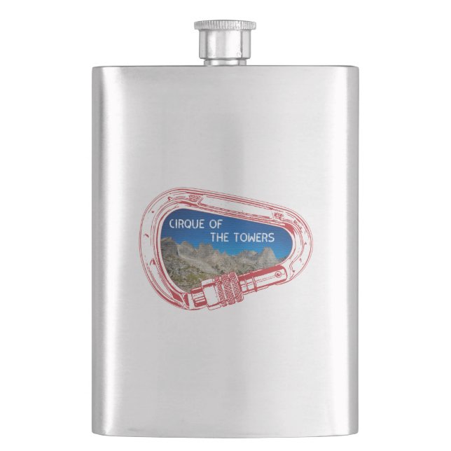 Cirque Of The Towers Climbing Carabiner Hip Flask (Front)