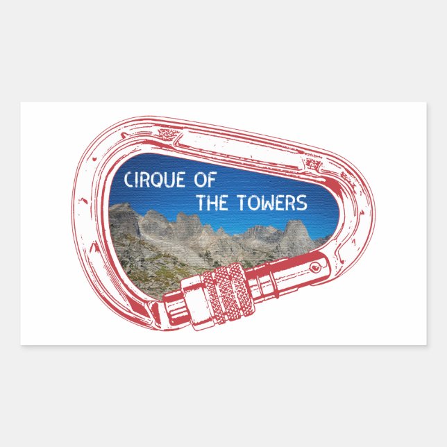 Cirque Of The Towers Climbing Carabiner Rectangular Sticker (Front)