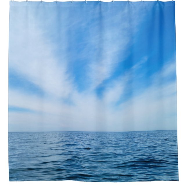 Cirrus Clouds over Lake Michigan Shower Curtain (Front)