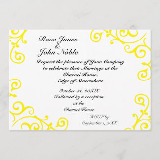 Cirrus Ivory (Yellow) Wedding Invitation