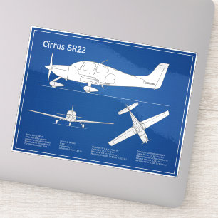 Cirrus SR22 - Aeroplane Blueprint Drawing Plans AB