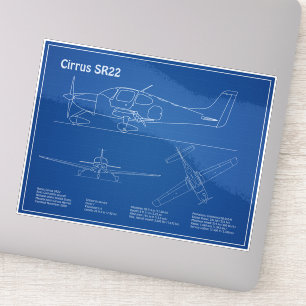 Cirrus SR22 - Aeroplane Blueprint Drawing Plans AD