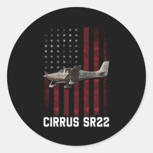 Cirrus Sr22 Aircraft Classic Round Sticker