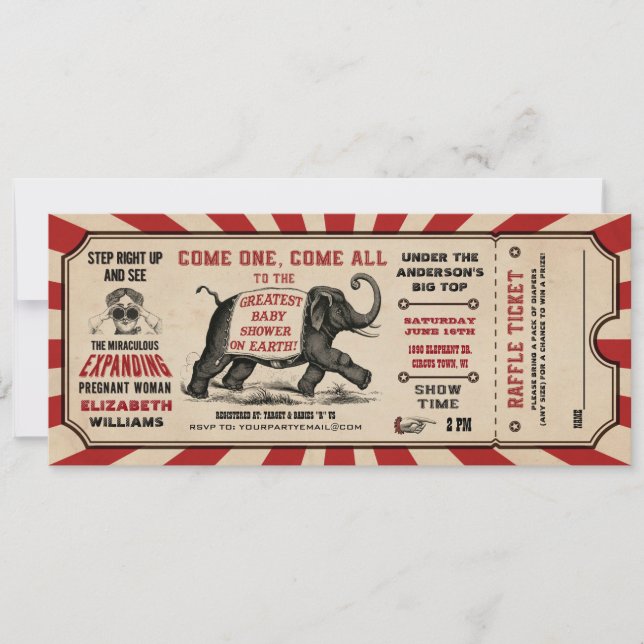 Cirus Baby Shower Ticket Invitations Raffle (Front)