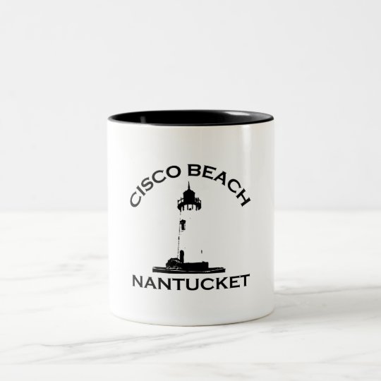 Cisco Beach "Lighthouse" Design. Two-Tone Coffee Mug