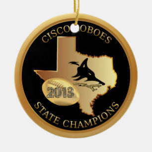 Cisco Loboes State Champions ornament personalise