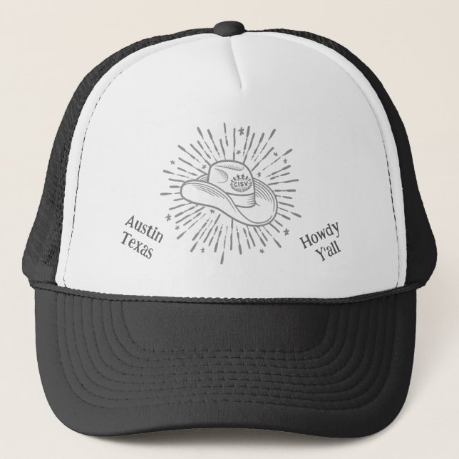 CISV Austin Black "Cowboy Hat" Trucker Hat (Front)