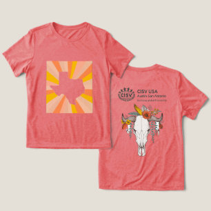 CISV Austin Decorative Cattle Skull Women's Tri-Blend Shirt