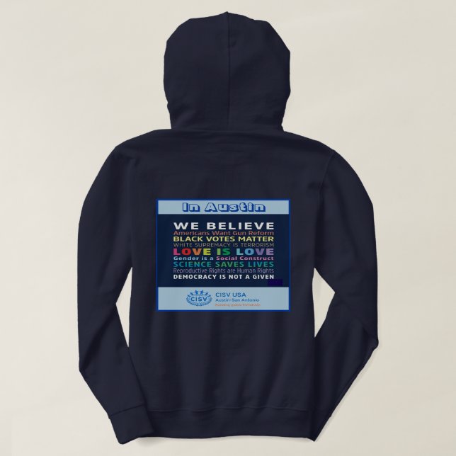 CISV Austin for Peace  Hoodie (Design Back)