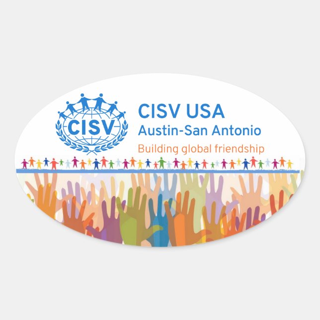 CISV Austin Logo Bumper/Computer (Set of 4) Oval Sticker (Front)