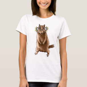 Cite Animal Hippie Glasses Chipmunk Nature Lover T-Shirt