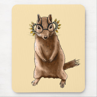 Cite Chipmunk Hippie Glasses Mouse Mat