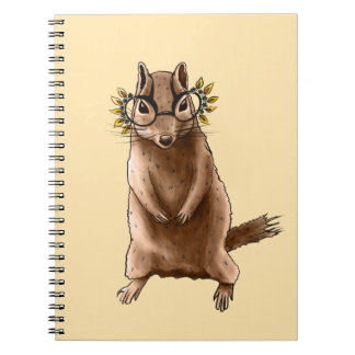 Cite Chipmunk Hippie Glasses Notebook