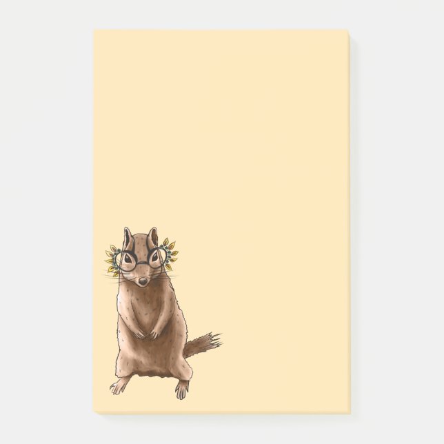 Cite Chipmunk Hippie Glasses Post-it Notes (Front)