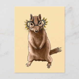 Cite Chipmunk Hippie Glasses Postcard