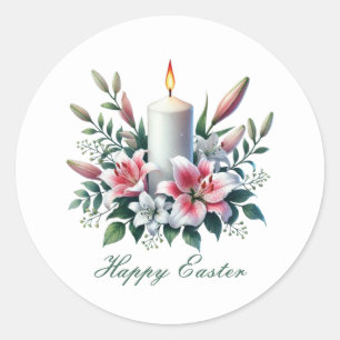 Cite Happy Easter candle Classic Round Sticker