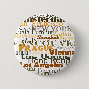 Cities Around the World 6 Cm Round Badge