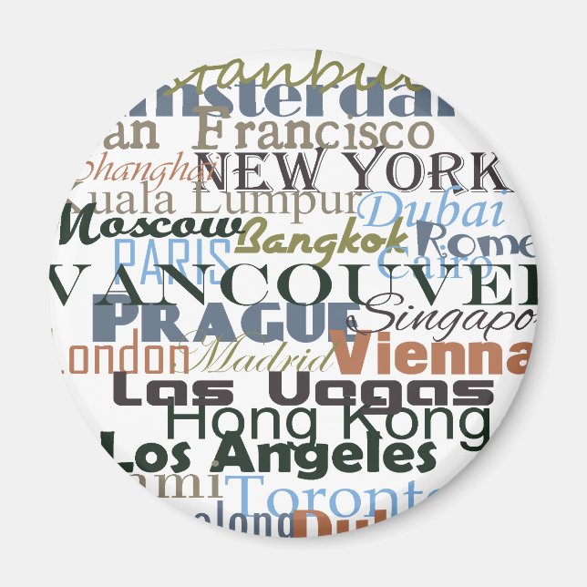 Cities Around the World Magnet (Front)