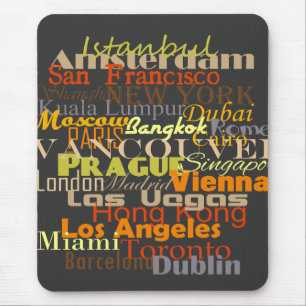 Cities Around the World Mouse Mat