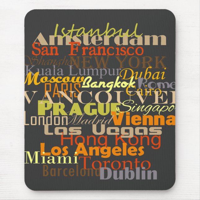 Cities Around the World Mouse Mat (Front)