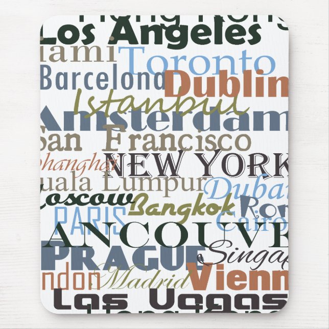 Cities Around the World Mouse Mat (Front)