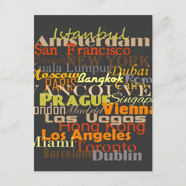 Cities Around the World Postcard (Front)