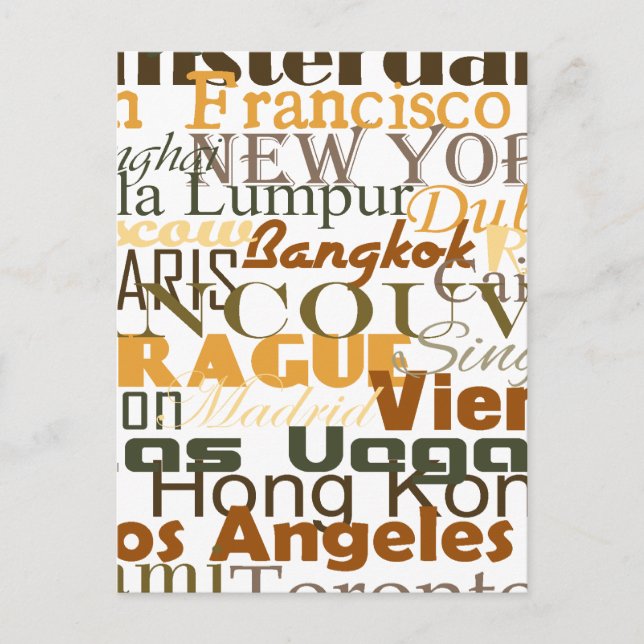 Cities Around The World Postcard (Front)