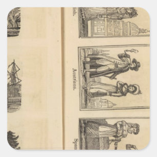 Cities, costumes square sticker