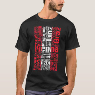 Cities of Austria Flag Austrian Roots Austrian Fam T-Shirt