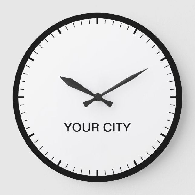 Cities of the World Your City Time Zone Newsroom Large Clock (Front)