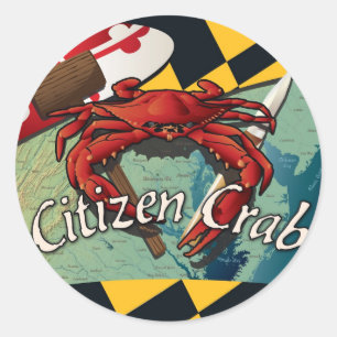 Citizen Crab of Maryland Classic Round Sticker