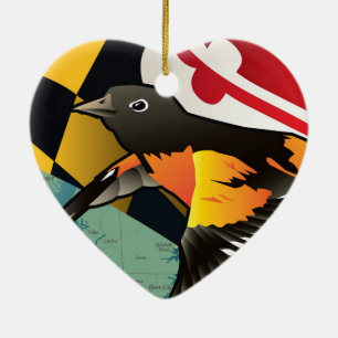 Citizen Oriole, Maryland's State Bird Ceramic Tree Decoration